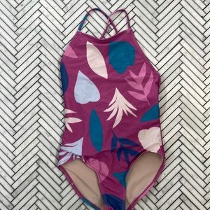Modern minimalist bathing suit abstract floral